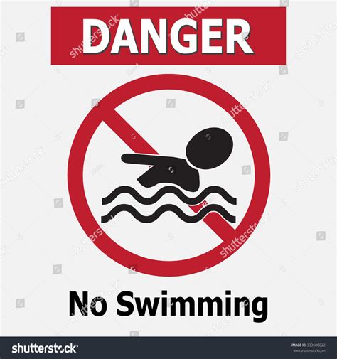 No Swimming Warning Signs Vector Illustration Stock Vector Royalty