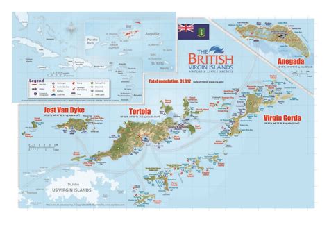 Large travel map of British Virgin Islands | British Virgin Islands ...