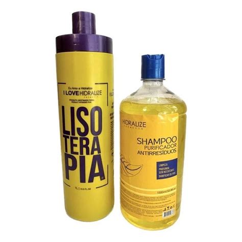 Kit Progressiva Lisoterapia Hidralize Sem Formol Litro Shampoo