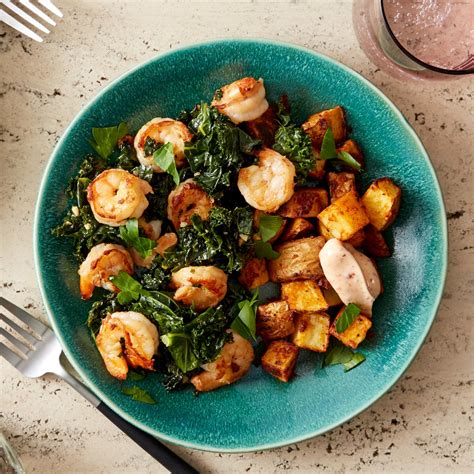 Recipe Garlic Butter Shrimp And Kale With Smoky Roasted Potatoes Blue Apron