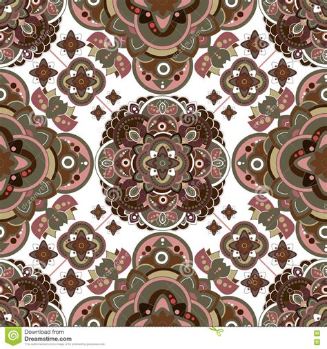 Colorful Paisley Seamless Pattern Indian Ornamental Wallpaper Stock