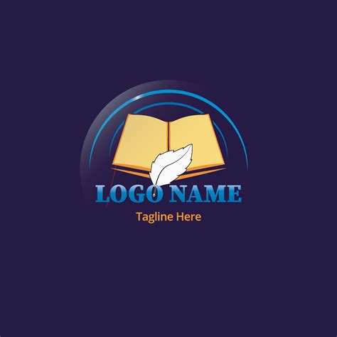 Vector Education Or Study Logo Design With Book And Feather 24588311