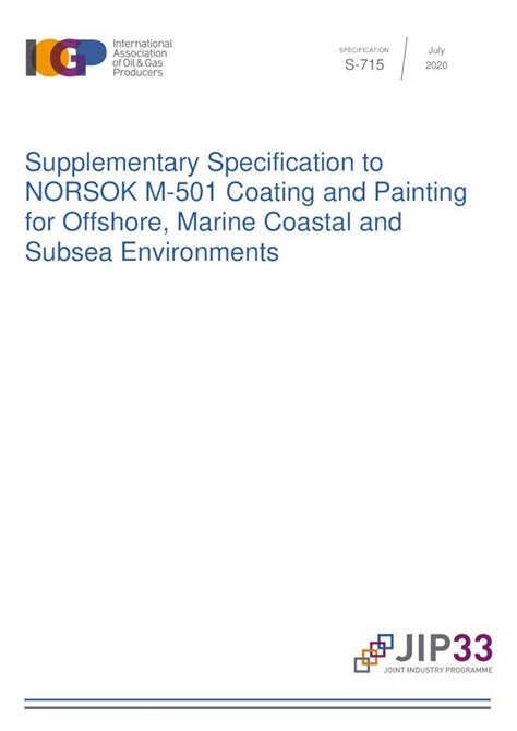 PDF Supplementary Specification To NORSOK M 501 Coating And