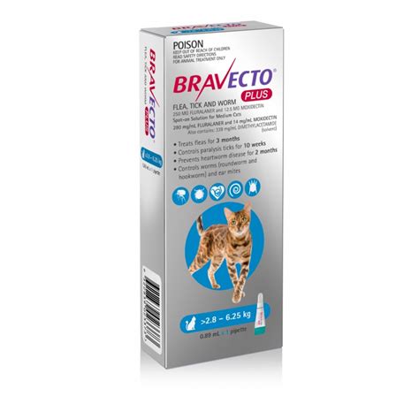 Bravecto Plus Gato 250 Mg 2 8 6 25 Kg