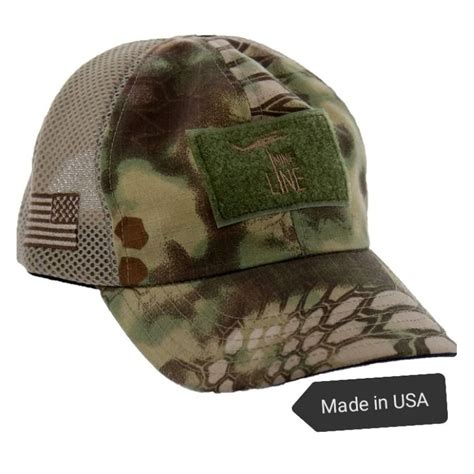 Nine Line Kryptek American Made Mesh Black Hat With Drop Line Logo Usa