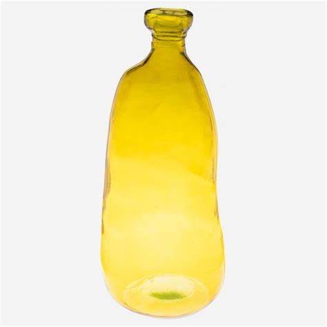 Usiole Vase Dame Jeanne en Verre Recyclé 22 x 51 cm Jaune Habitat