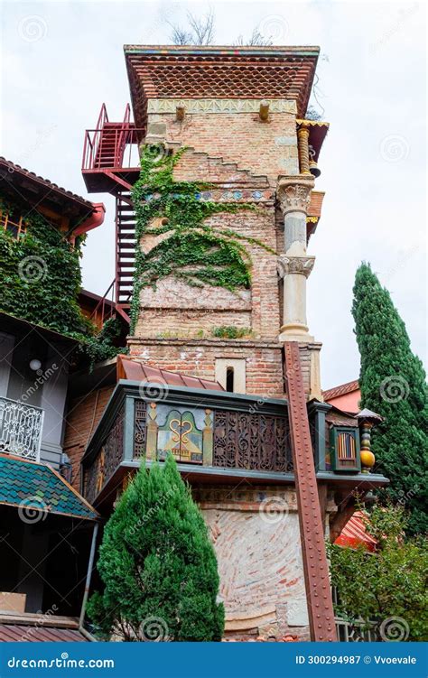 Rezo Gabriadze Falling Tower At Marionette Theatre Square In Tbilisi