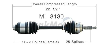 CV Axle Shaft Front Driver Side Surtrack MI 8130