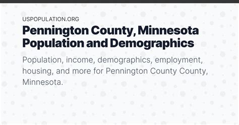 Pennington County Minnesota Population Income Demographics