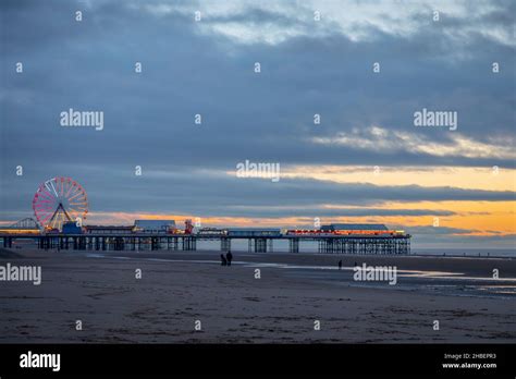 Central Pier At Sunset Blackpool Lancashire Stock Photo Alamy