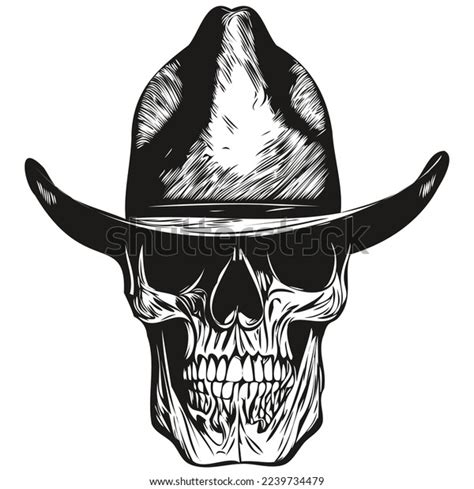 Skull Cowboy Hand Drawing Skeleton Cowboy Stock Vector Royalty Free