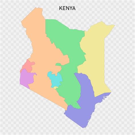 Premium Vector Isolated Colored Map Of Kenya