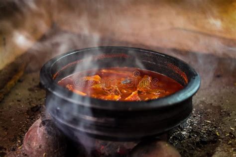 Kerala Fish Curry Clay Pot Cooking In Kerala Stock Image Image Of