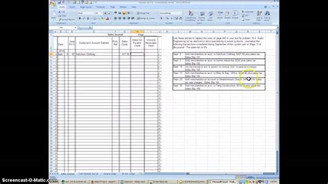 Using Excel To Journalize In The Sales Journal Youtube