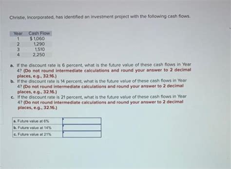 Solved Christie Incorporated Has Identified An Investm