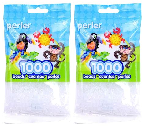 2 Pack Perler Beads 1000pkg Clear