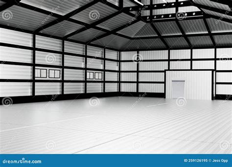 Wireframe Warehouse Building Interior Buildings Workshops And