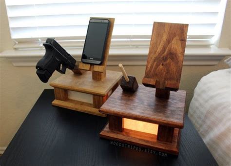 3 In 1 Modern Wood Phone Docking Charging Station By Woodstripes Wood