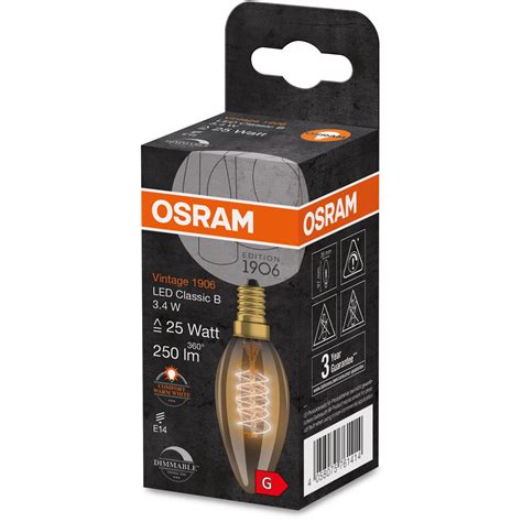 Osram LED Leuchtmittel E14 Kerzenform 3 4 W 250 lm 9 7 x 3 5 cm H x Ø