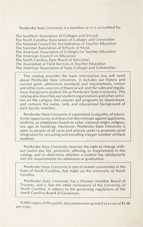 Pembroke State University Catalog 1985 1986