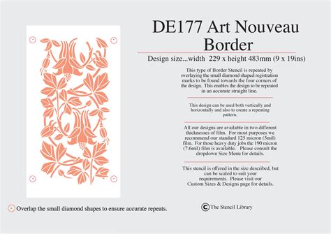 22 De177 Art Nouveau Border Stencil Library