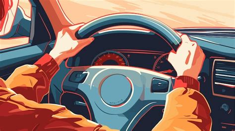 Woman Driving Car Hands On Steering Wheel Premium Ai Generated Vector