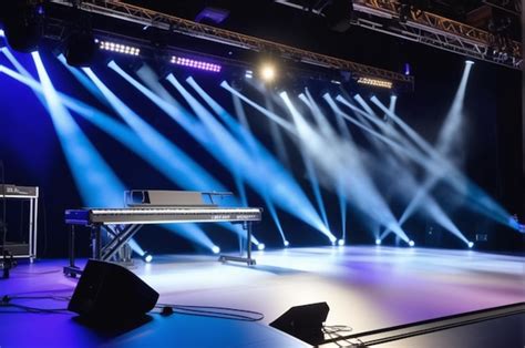 Premium Photo Empty Stage With Spotlights