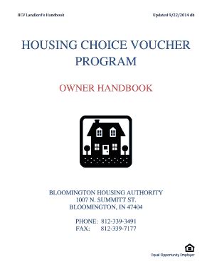 Fillable Online HOUSING CHOICE VOUCHER PROGRAM Bloomington Fax Email