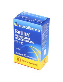 Betina Betahistina Diclorhidrato Mg Comprimidos Bioequivalente Lab