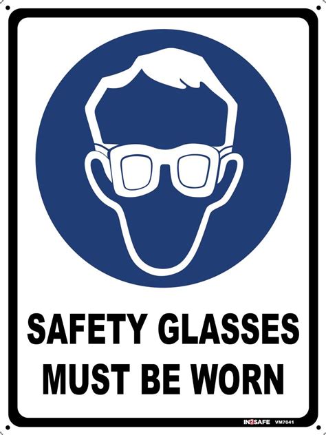 Safety Glasses Must Be Worn Sign 225 X 300 Pvc Southern Workwear