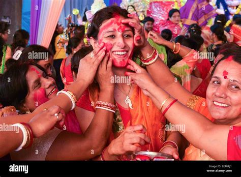 Sindur Khela Vermillion Game Is A Bengali Hindu Tradition Where