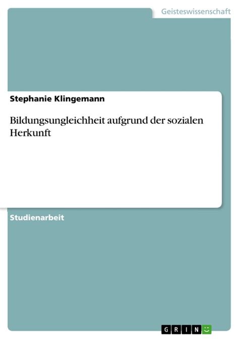 Bildungsungleichheit aufgrund der sozialen Herkunft PChome 24h書店