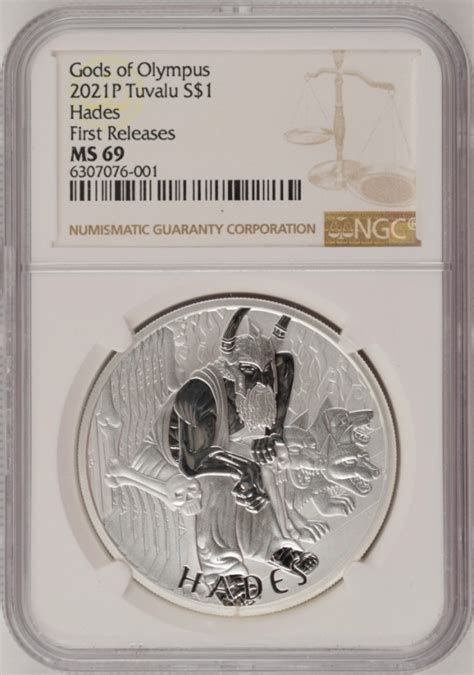 2021 P Tuvalu 1 Gods Of Olympus Hades NGC MS69 1oz Silver