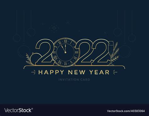 Happy new year 2022 greeting card design template Vector Image