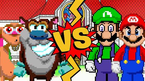 M U G E N Battles Ren Höek Stimpy vs Mario Luigi The Ren Stimpy