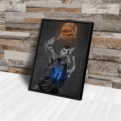 Luka Doncic Poster Neon Effect Dallas Mavericks Nba Hand Made Poster