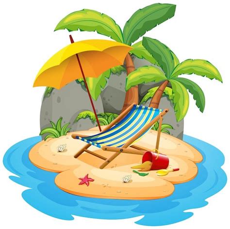 Uma Ilha Isolada De Ver O Vetor Gr Tis Beach Cartoon Vector Free