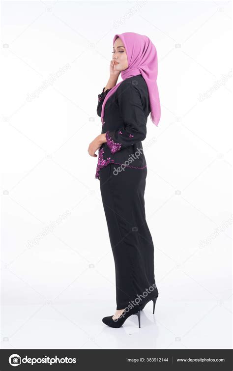 Beautiful Female Model Kebaya Hijab Modern Lifestyle Apparel Muslim