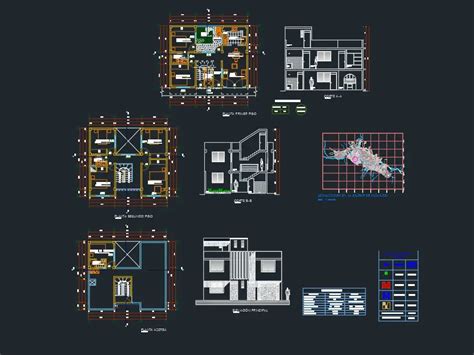 Vivienda Simple Dos Plantas En Autocad Librer A Cad