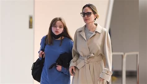 Angelina Jolie All Smiles With Her Daughter Vivienne Jolie Pitt At Jfk