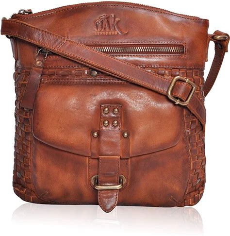 Sling Bags For Women Genuine Leather Vintage Multi Pocket Crossbody