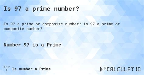 Is 97 A Prime Number Calculatio