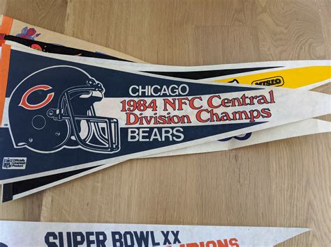 Vintage Chicago Bears Nfc Champs And Super Bowl Xx Pennants