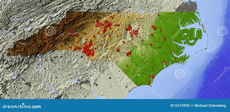 Topographic Map Of North Carolina Map