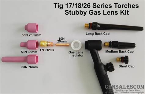 5 Pcs Tig Welding Torch Stubby Gas Lens Kit For Tig Wp 171826 Series Ebay