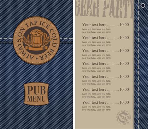 Premium Vector | Beer pub menu