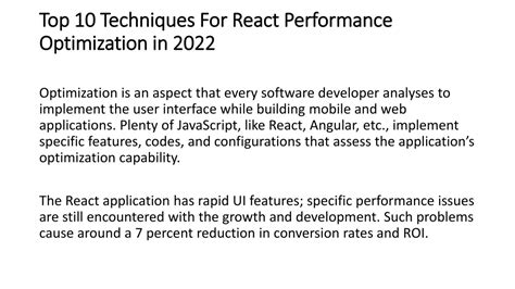 Ppt Top Techniques For React Performance Optimization In