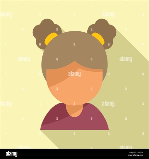 Child Girl Icon Flat Vector Baby Life Young People Stock Vector Image