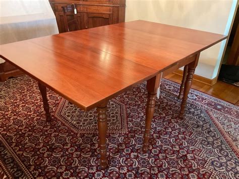 Lot Vintage Cherry Drop Leaf Dining Table With Additional Leaf