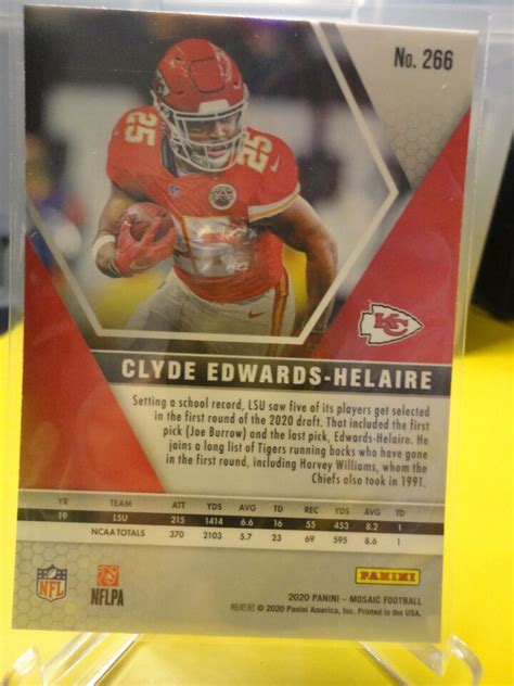 Clyde Edwards Helaire 2020 Mosaic NFL Debut Base RC 266 Kansas City